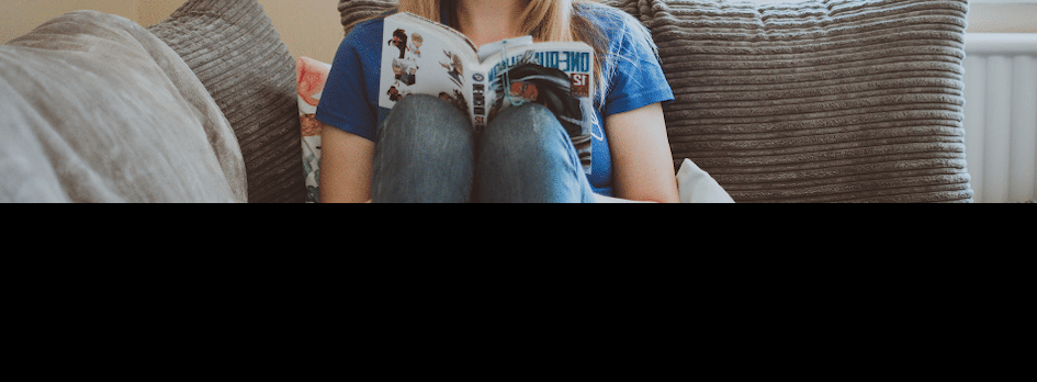 Woman reading manga