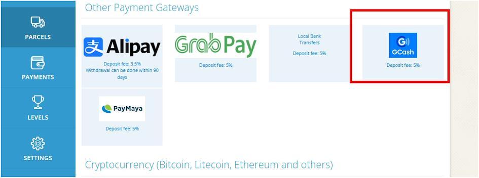 ZenMarket dashboard showing GCash as a payment gateway to add funds for your ZenMarket wallet.