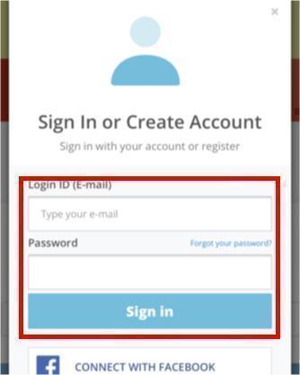 Mobile sign-up/login screen for ZenMarket website
