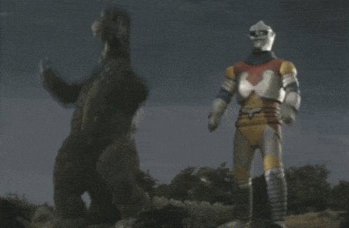 ultraman and godzilla GIF
