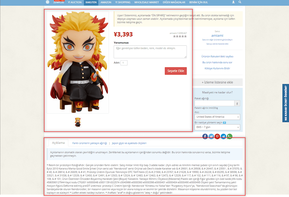 ZenMarket ile Rakutenden Alışveriş