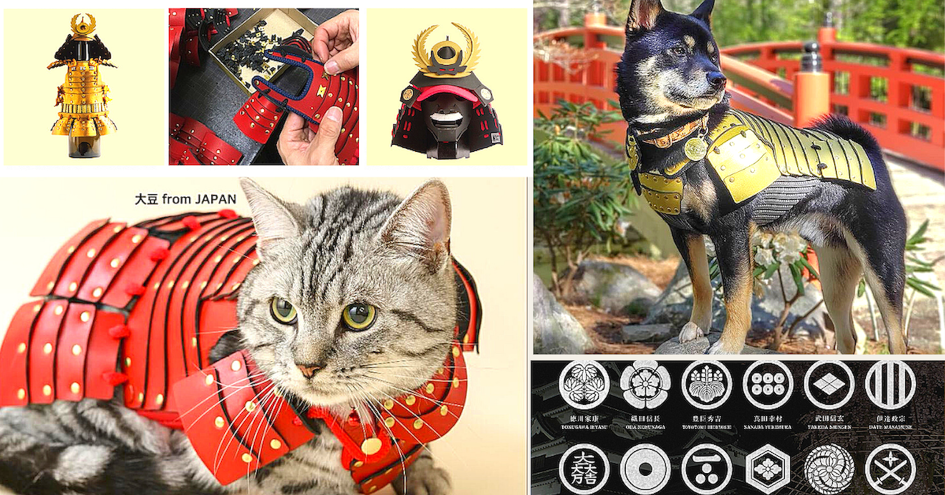 Armure de samoura&iuml; artisanale pour chien et chat par Samurai Age