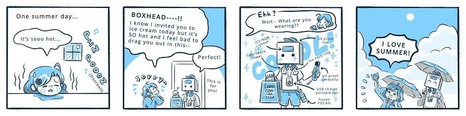 Sora & BoxHead Series : On a hot summer day