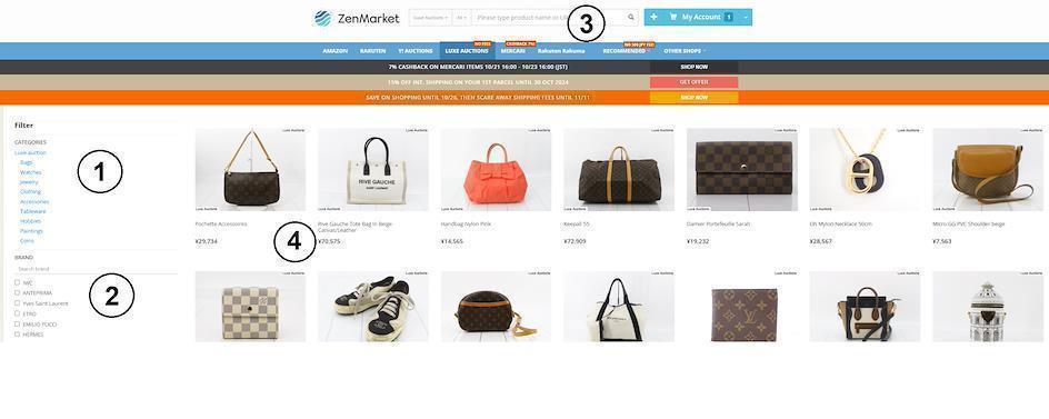 Search on Luxe Auctions via ZenMarket