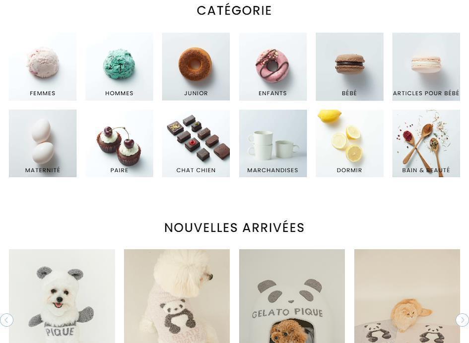 Catégorie femme et sous catégories Gelato Pique