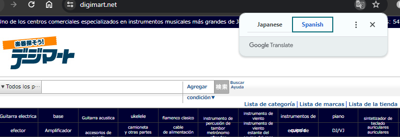 Página después de traducida
