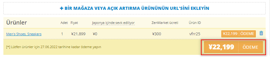 ZenMarket Japonya'dan Alışveriş Ürün Ödeme