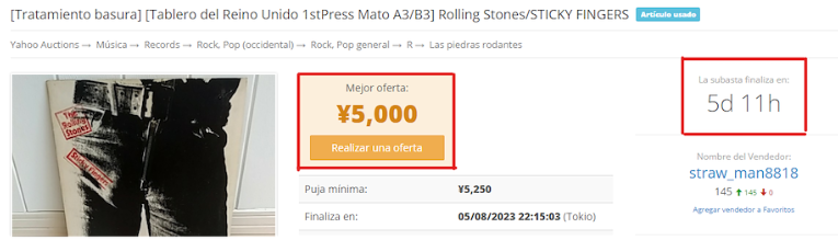 Especificaciones del producto y su precio