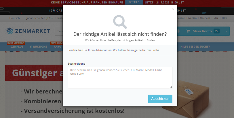 Füllen Sie das Formular aus und legen Sie es in den Warenkorb
