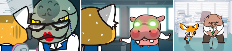 Aggretsuko toxic work officemates