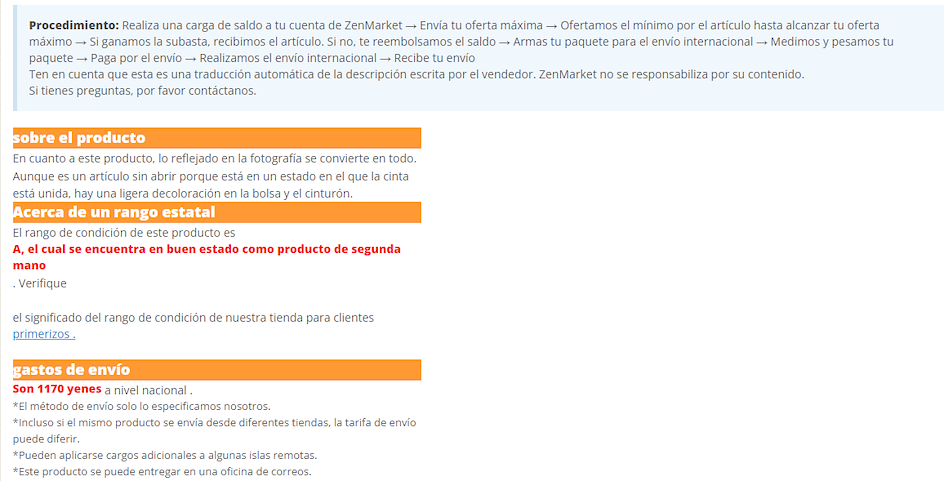 Resumen de la parte final de la compra