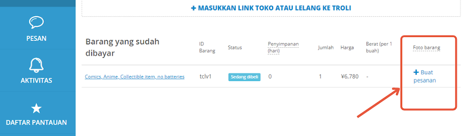 fitur minta ambilkan foto barang