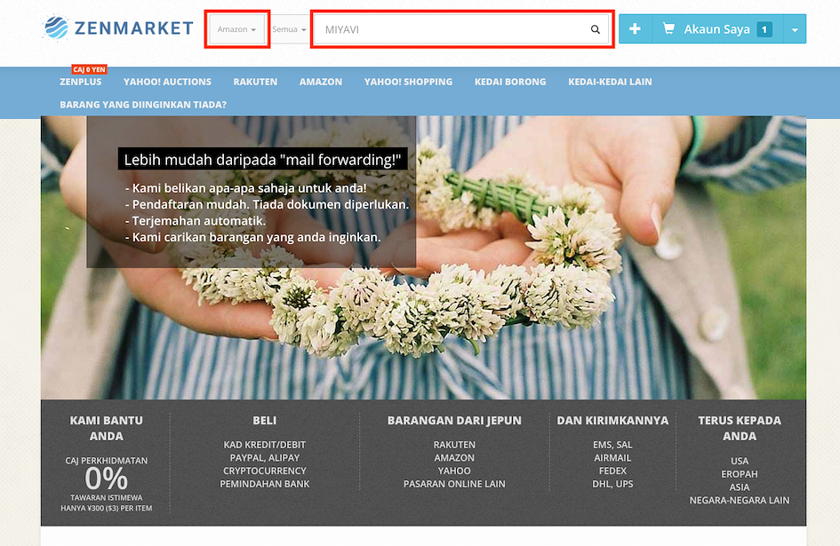 Halaman utama ZenMarket