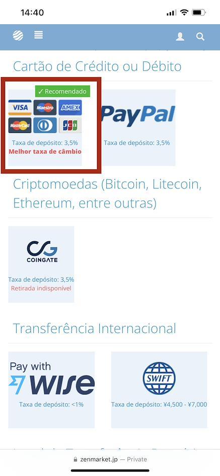 ZenMarket Adicionar Fundos com Google Pay