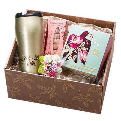Kit para Presente da Lupicia com Garrafa Térmica e Biscoito