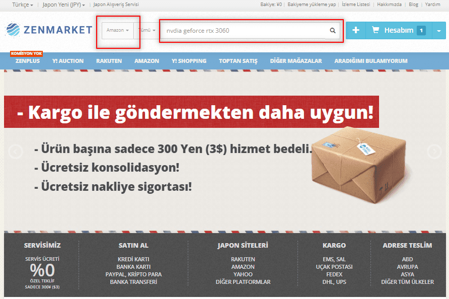 Japonya'dan Ekran Kartı Ürün Arama