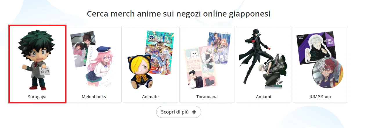 Sezione negozi giapponesi della nostra vetrina anime e manga