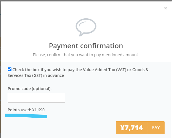 ZenPoints used for paying international shipping