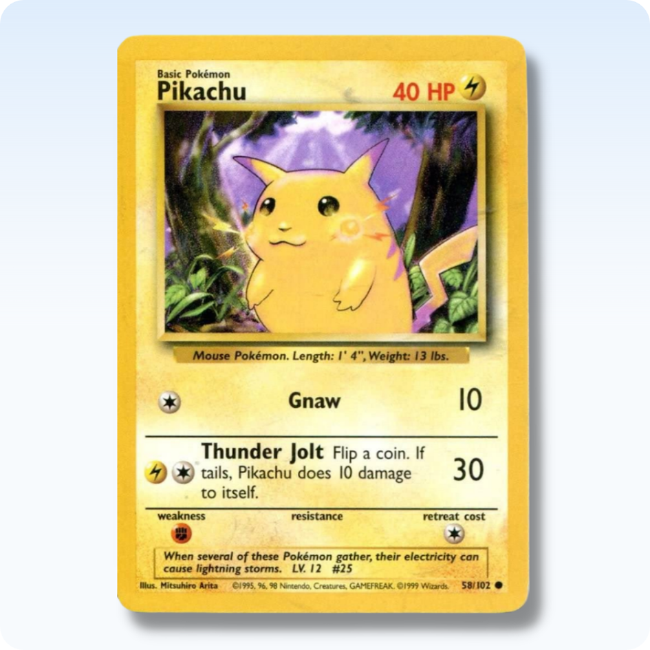 carta pokémon prima edizione Pikachu
