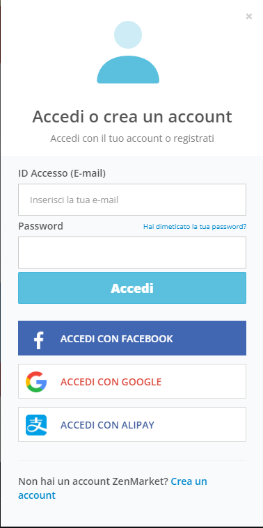 Accedere a ZenMarket con l'account Google