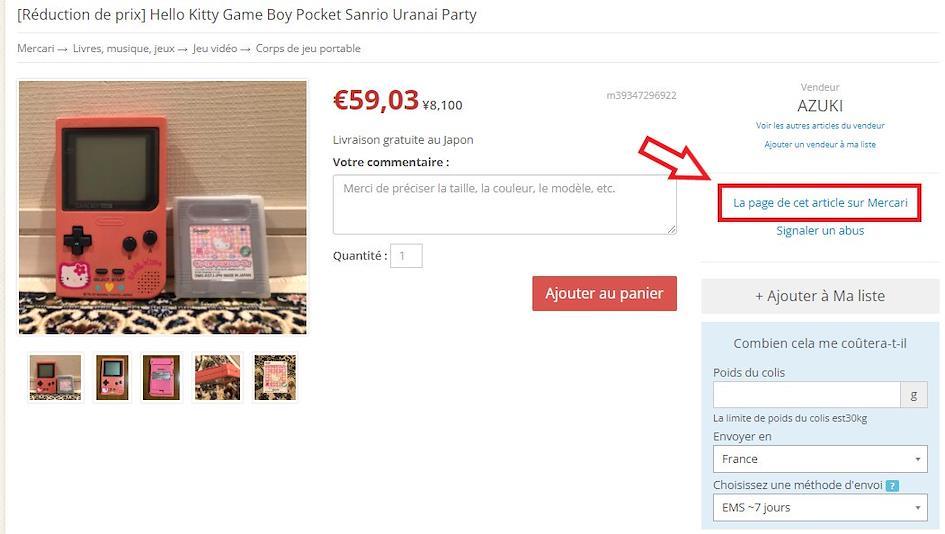 Trouver la page d'un article sur Mercari avec ZenMarket