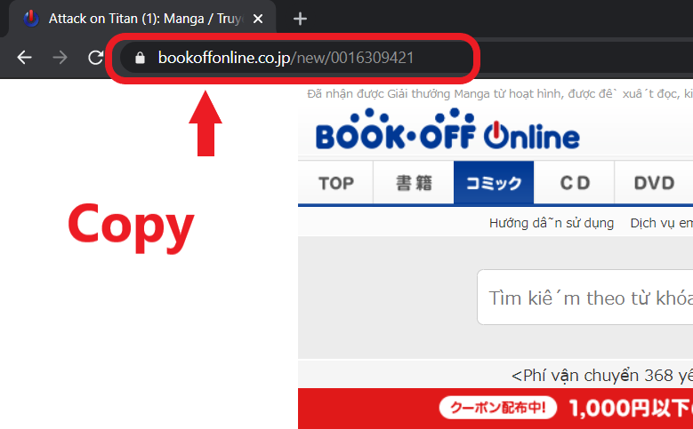 Mua sách truyện cũ từ Nhật Bản