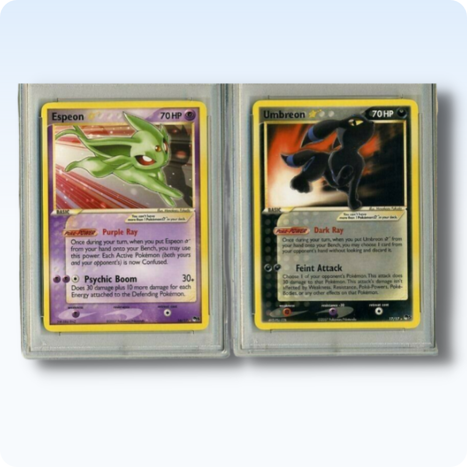 Pokemon Cards Gold Star Espeon and Umbreon Card
