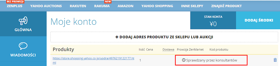 zenmarket produkty płatność