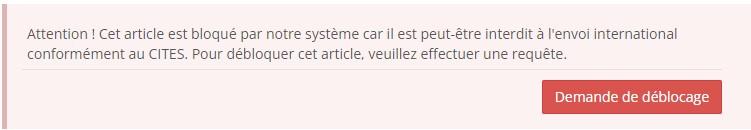 Demande de déblocage enchère JDirectItems Auction ZenMarket