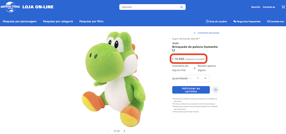 Revise os detalhes do produto  na loja online da USJ
