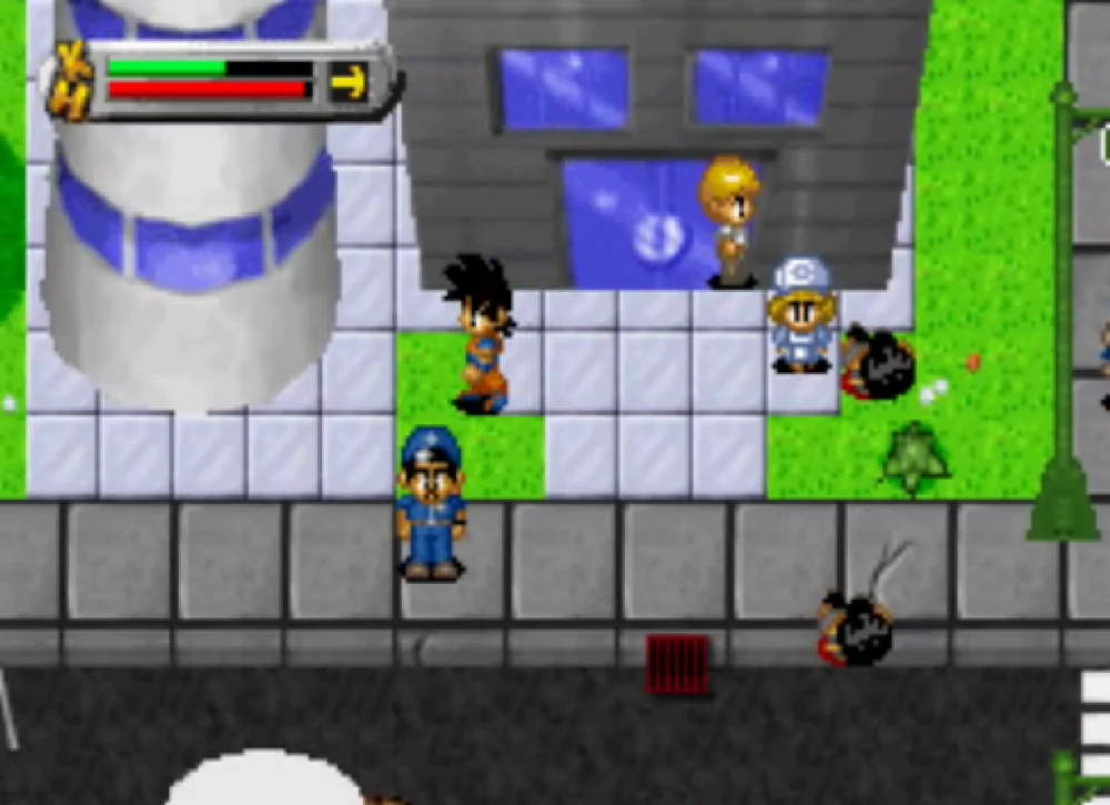 Screenshot di Dragon Ball Z The Legacy of Goku, Goku cammina per una citt&agrave;