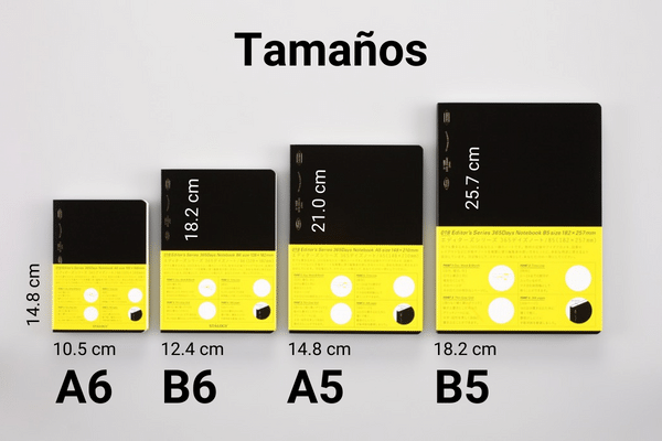 tamaños de los cuadernos STALOGY