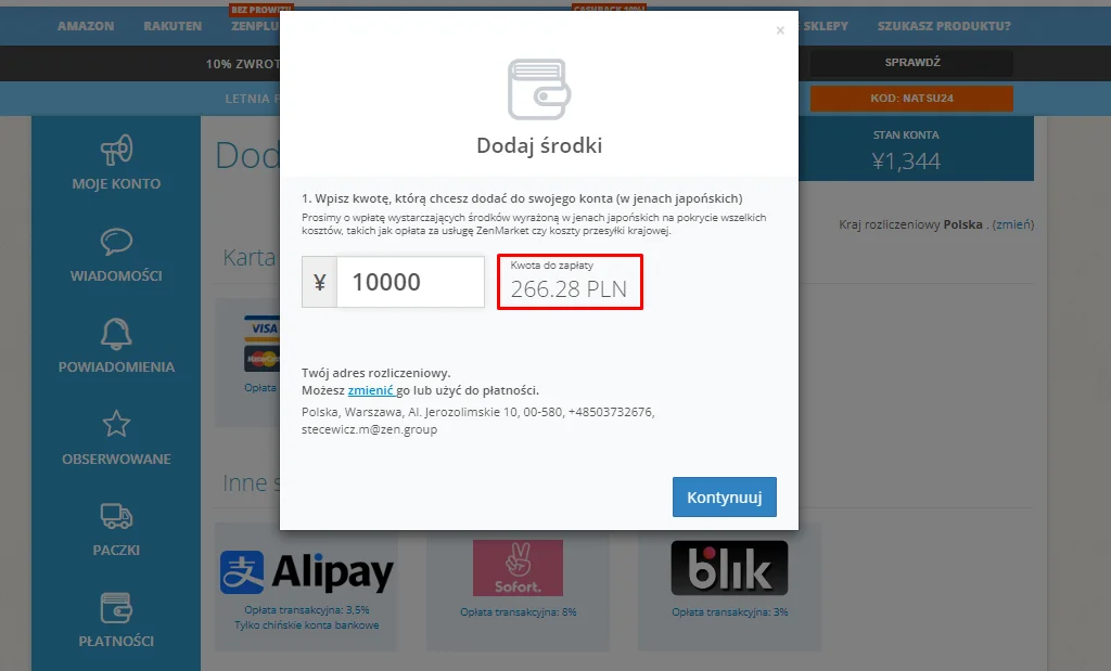 Blik wpłata
