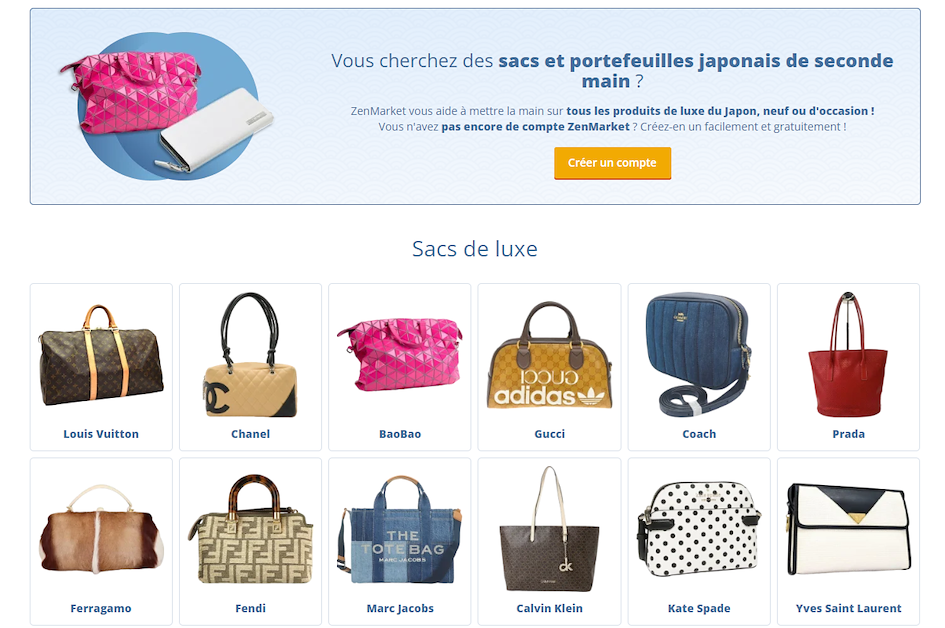 Showcase Sacs &agrave; main ZenMarket
