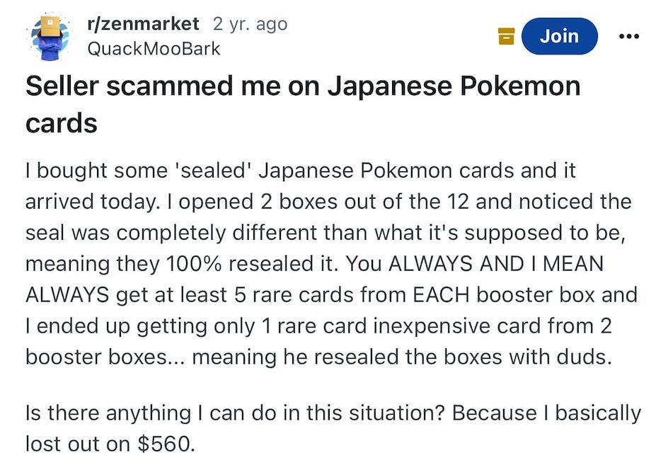 Pokemon Scam on Reddit Forum