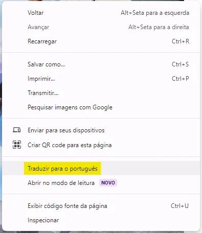 como traduzir para o português