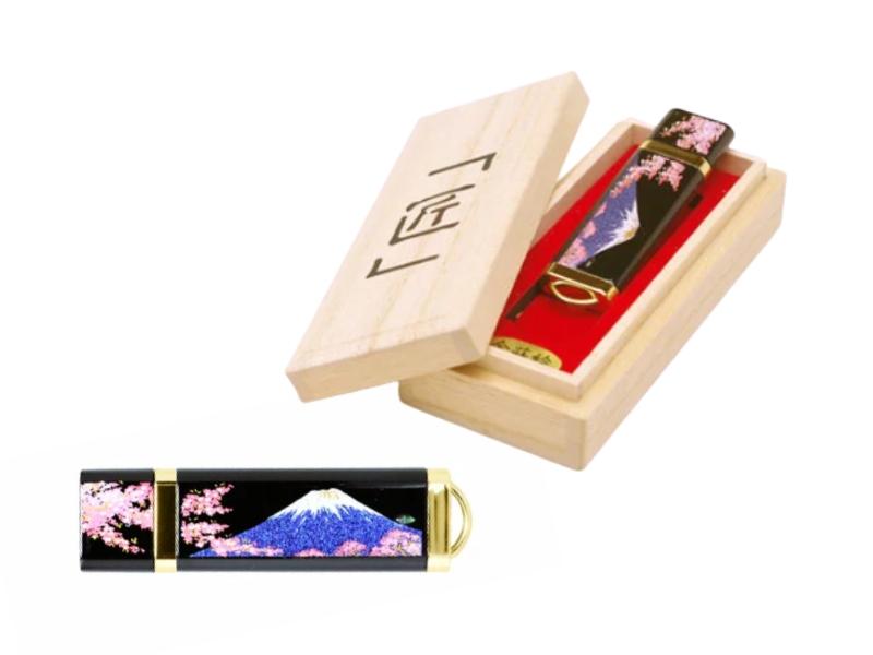 YAMAGA 漆芸 蒔絵USBメモリー(富士山と桜)