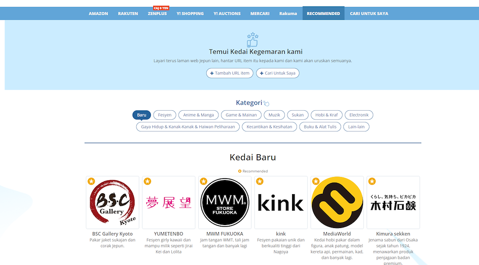 Kedai Disyorkan melalui ZenMarket