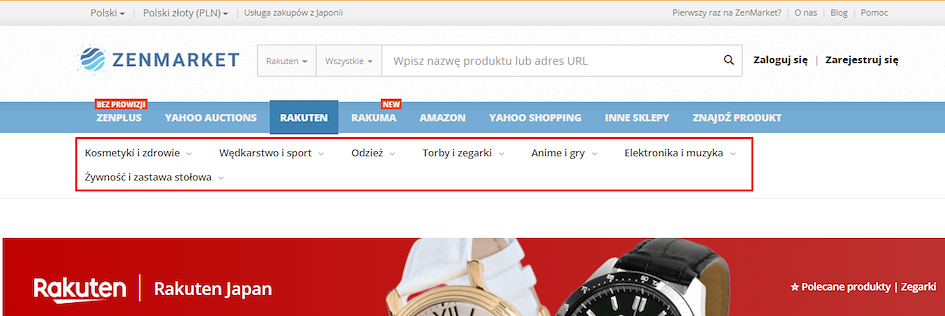 Kupuj na Rakuten z ZenMarket!