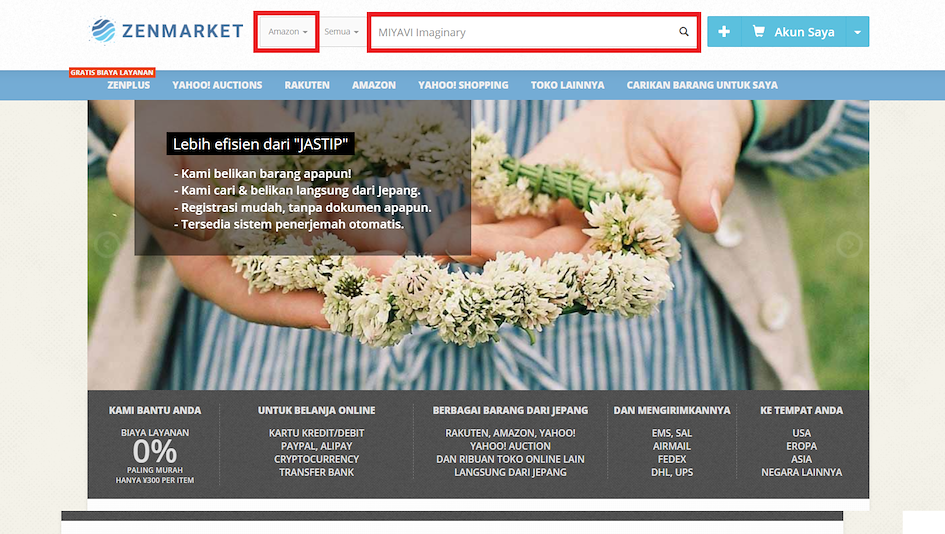 Halaman utama ZenMarket