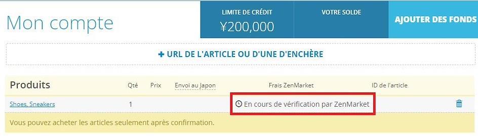 Achat en cours Rakuma ZenMarket