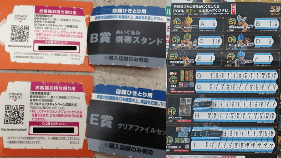 撕開一番賞抽獎券,交給店員便可以換取籤紙上標註的獎品