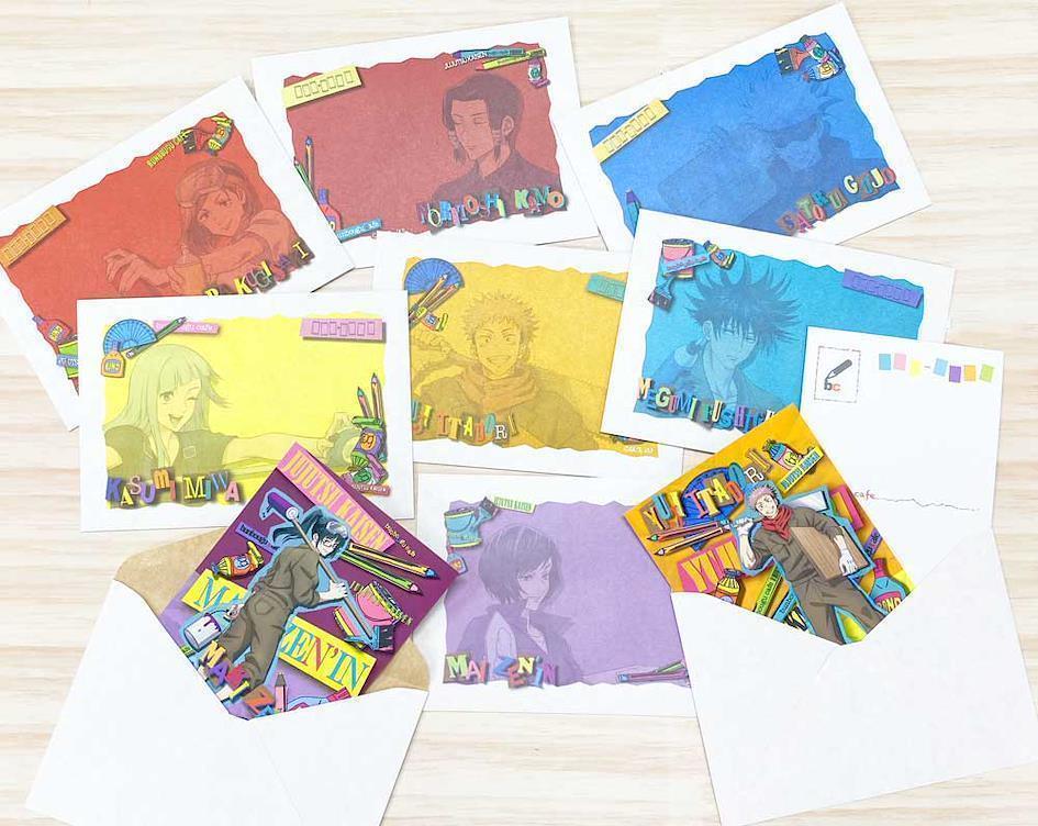 Cartão-postal em colaboração com animes variados