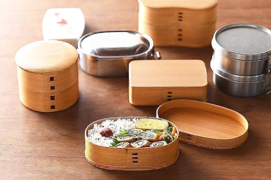Cajas bento de madera y metal
