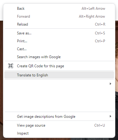 Translate to English with Google Chrome