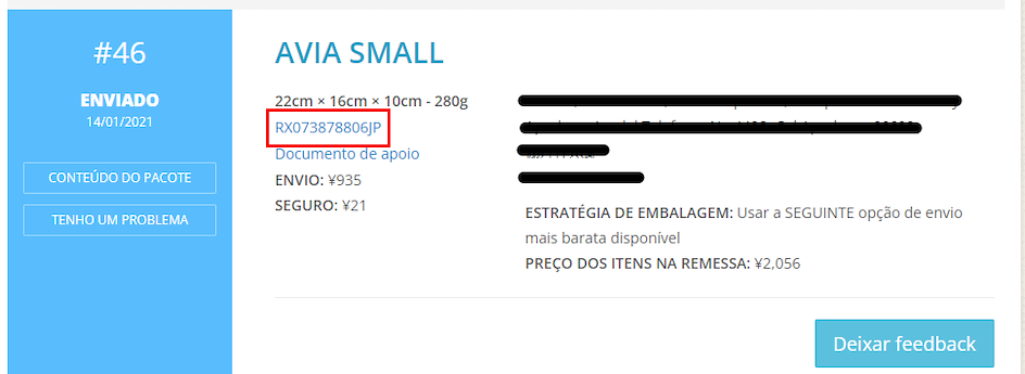Where to find tracking number on ZenMarket
