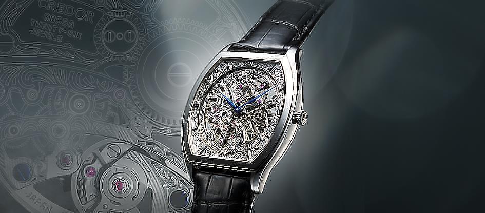 Montre de haute horlogerie japonaise Credor incrustée de diamants