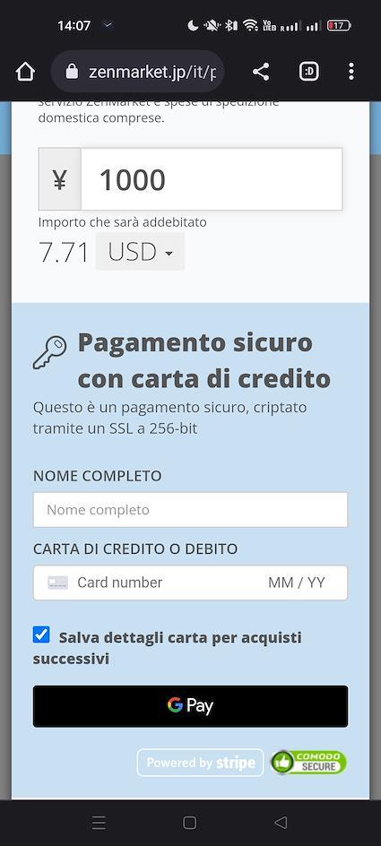 Pagare con Google Pay in ZenMarket