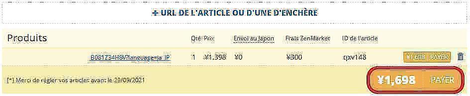 Payer un colis ZenMarket