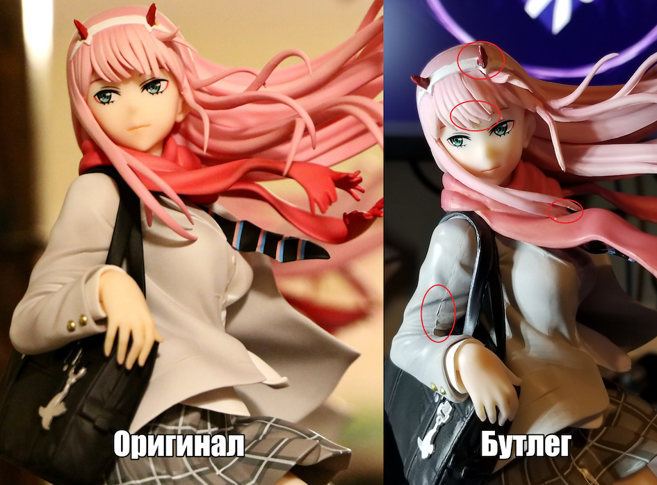 Отличить настоящую аниме фигурку от подделки